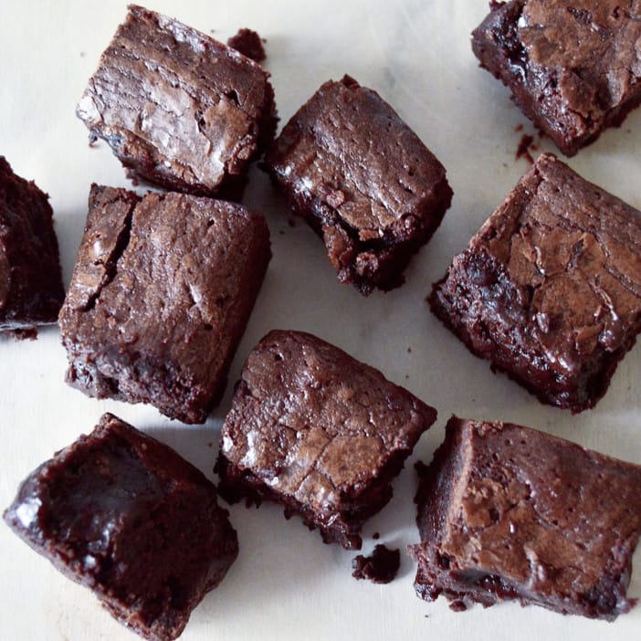 dark chocolate brownies top view