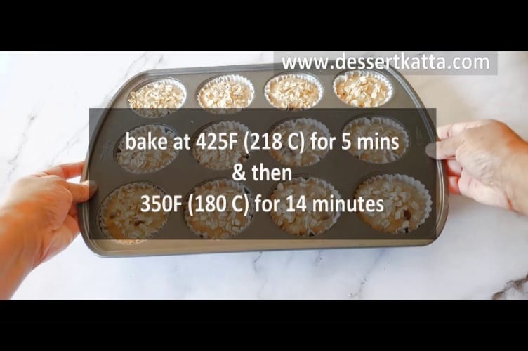 baking instructions to make banana 0atmeal chocolate chip muffins
