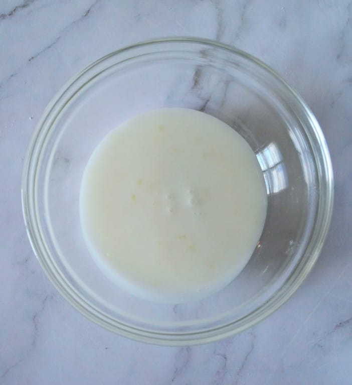 Top view of lemon glaze