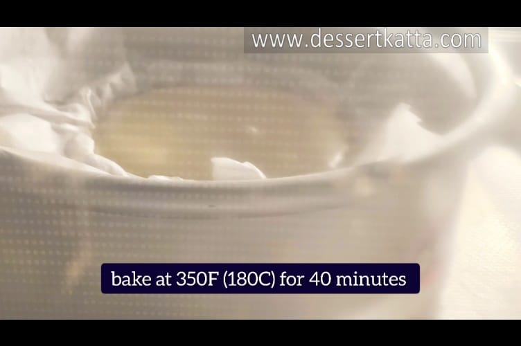 bake the New York cheesecake at 350F (180C) for 40 minutes