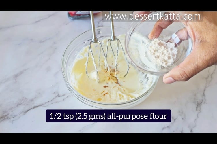 adding all-purpose flour into rest of the ingredients