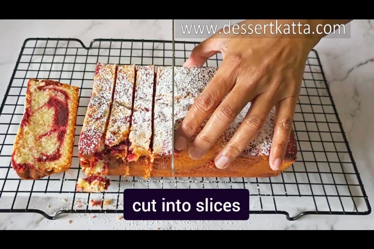 cutting the loaf into individual slices