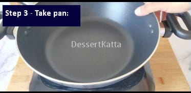 heating pan to make tilachi vadi