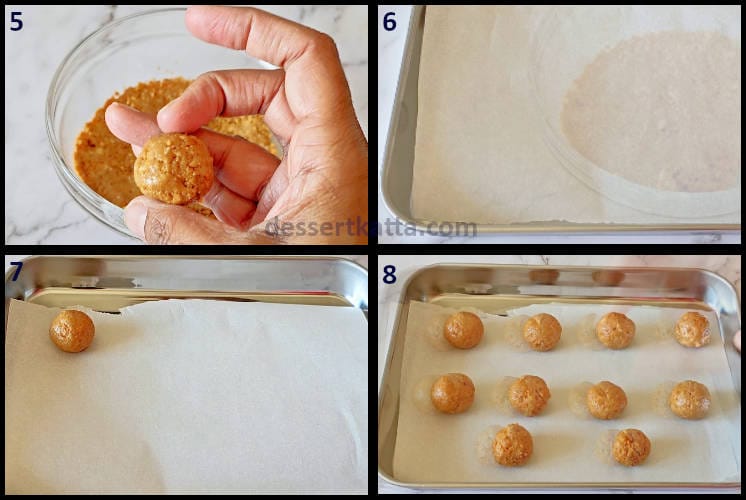 Biscoff truffles step by step recipe showing preparation of biscoff truffles