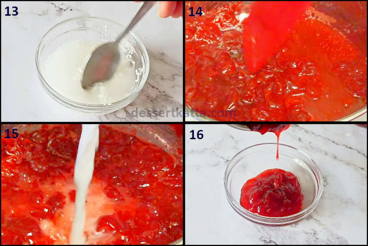 black forest cupcake step by step recipe showing preparation cherry compote