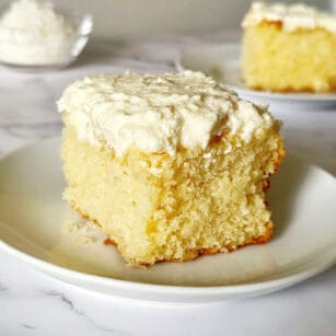 coconut cake squares. Image and recipe by Sayali Bhave. Copyright : www.dessertkatta.com