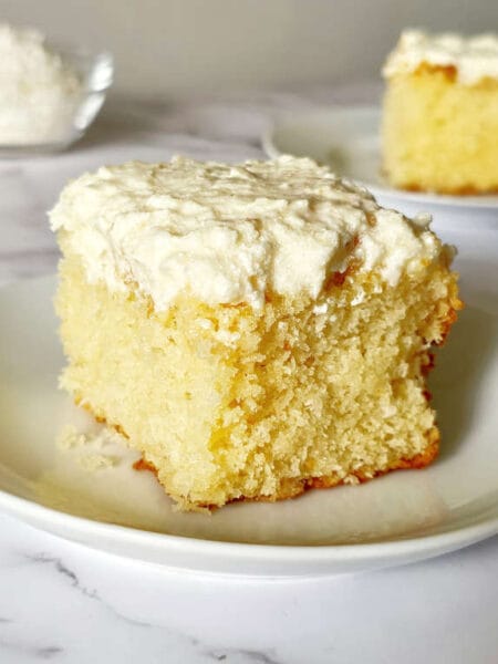 coconut cake squares. Image and recipe by Sayali Bhave. Copyright : www.dessertkatta.com