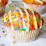 funfetti muffins Image and recipe by Sayali Bhave. Copyright : www.dessertkatta.com