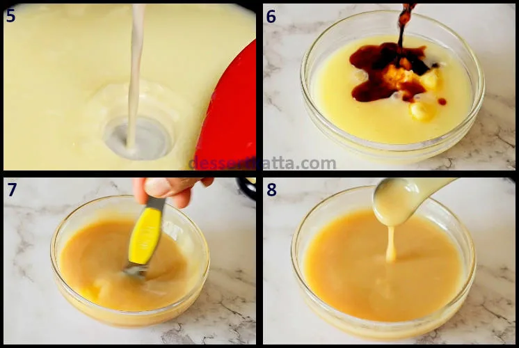 vanilla sauce step by step recipe showing preparing vanilla sauce
